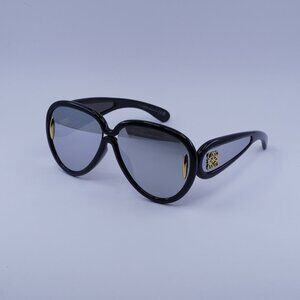 Loewe LW40132I 01C Sunglasses Black Aviator Frame, Smoke Lenses